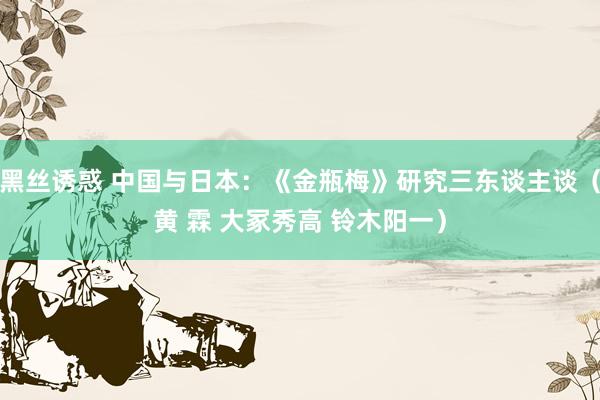 黑丝诱惑 中国与日本：《金瓶梅》研究三东谈主谈（黄 霖 大冢秀高 铃木阳一）