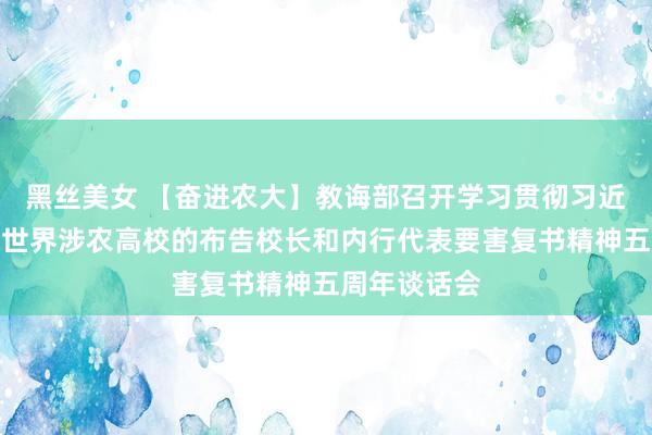 黑丝美女 【奋进农大】教诲部召开学习贯彻习近平总布告给世界涉农高校的布告校长和内行代表要害复书精神五周年谈话会